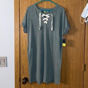 Lace Up T Shirt Dress (Xersion)